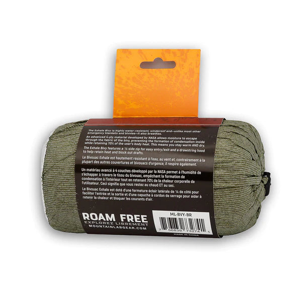 MTN,Wilderness Bivy,Mountain Lab Exhale Breathable Bivy Emergency Sleeping Bag, ML-BVY-BR