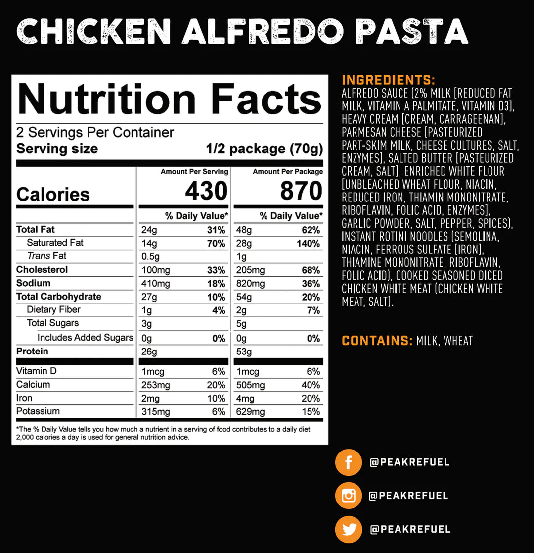 Peak Refuel - Chicken Alfredo Pasta